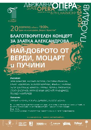 Най-доброто от Верди, Моцарт и Пучини в благотворителен концерт на Опера Пловдив