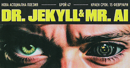 Събират се авторски произведения за брой 47 на електронно списание „Нова асоциална поезия“ - "Dr. Jekyll & Mr. Ai"