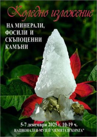 Коледно изложение на минерали, скъпоценни камъни и фосили